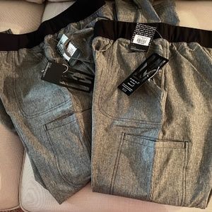 Elle Drawstring Pants Petite Length Medium Size Gray/Black